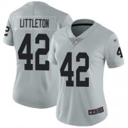 Wholesale Cheap Nike Raiders #42 Cory Littleton Silver Women's Stitched NFL Limited Inverted Legend Jersey