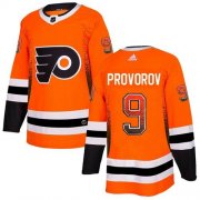 Wholesale Cheap Adidas Flyers #9 Ivan Provorov Orange Home Authentic Drift Fashion Stitched NHL Jersey