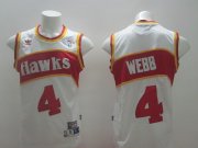 Wholesale Cheap Atlanta Hawks #4 Spud Webb White Swingman Throwback Jersey