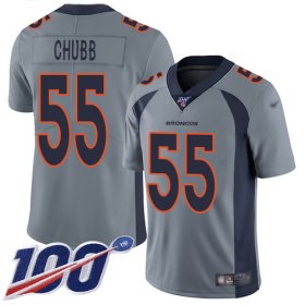 Wholesale Cheap Nike Broncos #55 Bradley Chubb Gray Men\'s Stitched NFL Limited Inverted Legend 100th Season Jersey
