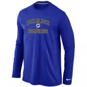 Wholesale Cheap Nike Miami Dolphins Heart & Soul Long Sleeve T-Shirt Blue