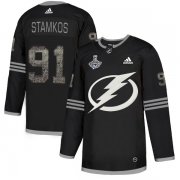 Cheap Adidas Lightning #91 Steven Stamkos Black Authentic Classic 2020 Stanley Cup Champions Stitched NHL Jersey