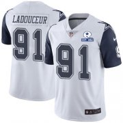 Wholesale Cheap Nike Cowboys #91 L.P. Ladouceur White Men's Stitched With Established In 1960 Patch NFL Limited Rush Jersey