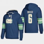 Wholesale Cheap Vancouver Canucks #6 Brock Boeser Blue adidas Lace-Up Pullover Hoodie