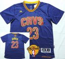 Wholesale Cheap Men's Cleveland Cavaliers #23 LeBron James 2016 The NBA Finals Patch Navy Blue Short-Sleeved Jersey