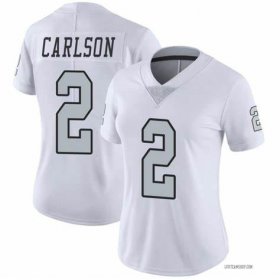 Wholesale Cheap Women\'s Las Vegas Raiders #2 Daniel Carlson White Color Rush Limited Stitched Jersey