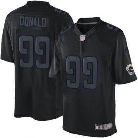 Wholesale Cheap Nike Rams #99 Aaron Donald Black Men\'s Stitched NFL Impact Limited Jersey