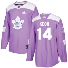 Wholesale Cheap Adidas Maple Leafs #14 Dave Keon Purple Authentic Fights Cancer Stitched NHL Jersey