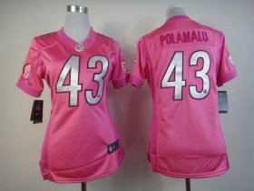 Wholesale Cheap Nike Steelers #43 Troy Polamalu Pink Women\'s Be Luv\'d Stitched NFL Elite Jersey