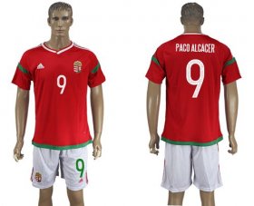 Wholesale Cheap Hungary #9 Paco Alcacer Home Soccer Country Jersey