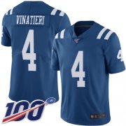 Wholesale Cheap Nike Colts #4 Adam Vinatieri Royal Blue Men's Stitched NFL Limited Rush 100th Season Jersey