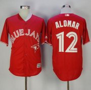Wholesale Cheap Blue Jays #12 Roberto Alomar Red New Cool Base Canada Day Stitched MLB Jersey