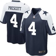 Wholesale Cheap Nike Cowboys #4 Dak Prescott Navy Blue Thanksgiving Throwback Youth Stitched NFL Elite Jersey