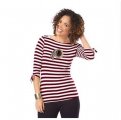 Wholesale Cheap Washington Redskins Lady Striped Boatneck Three-Quarter Sleeve T-Shirt