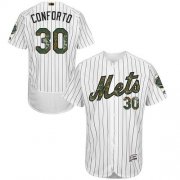 Wholesale Cheap Mets #30 Michael Conforto White(Blue Strip) Flexbase Authentic Collection Memorial Day Stitched MLB Jersey