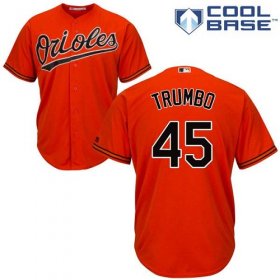 Wholesale Cheap Orioles #45 Mark Trumbo Orange Cool Base Stitched Youth MLB Jersey