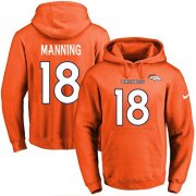 Wholesale Cheap Nike Broncos #18 Peyton Manning Orange Name & Number Pullover NFL Hoodie