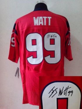 Wholesale Cheap Nike Texans #99 J.J. Watt Red Alternate Men\'s Stitched NFL Elite Autographed Jersey