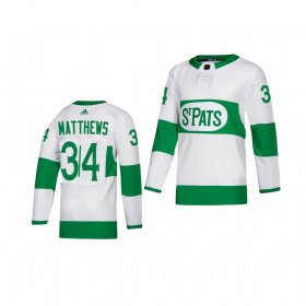 Wholesale Cheap Adidas Maple Leafs #34 Auston Matthews White 2019 St. Patrick\'s Day Authentic Player Stitched Youth NHL Jersey