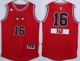 Wholesale Cheap Chicago Bulls #16 Pau Gasol Revolution 30 Swingman 2014 Christmas Day Red Jersey