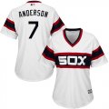 Wholesale Cheap White Sox #7 Tim Anderson White Alternate Home Women's Stitched MLB Jersey