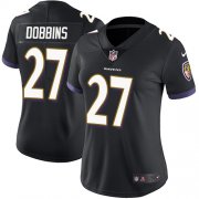 Wholesale Cheap Nike Ravens #27 J.K. Dobbins Black Alternate Women's Stitched NFL Vapor Untouchable Limited Jersey