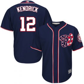 Wholesale Cheap Nationals #12 Howie Kendrick Navy Blue Cool Base Stitched MLB Jersey