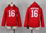 Wholesale Cheap Nike 49ers #16 Joe Montana Red Youth Pullover NFL Hoodie