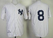 Wholesale Cheap Mitchell and Ness 1951 Yankees #8 Yogi Berra Stitched White Throwback MLB Jersey