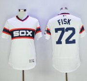 Wholesale Cheap White Sox #72 Carlton Fisk White Flexbase Authentic Collection Alternate Home Stitched MLB Jersey