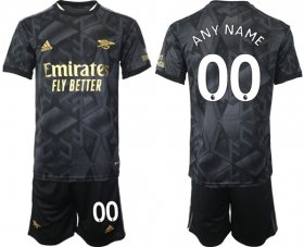 Cheap Men\'s Arsenal F.C Custom 2023 Black Away Soccer Jersey Suit