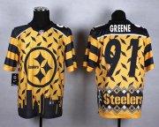 Wholesale Cheap Nike Steelers #91 Kevin Greene Gold Men's Stitched NFL Elite Noble Fashion Jersey