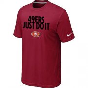 Wholesale Cheap Nike San Francisco 49ers Just Do It Red T-Shirt