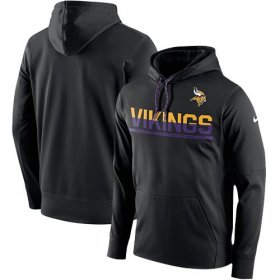 Wholesale Cheap Men\'s Minnesota Vikings Nike Black Sideline Circuit Pullover Performance Hoodie