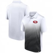 Wholesale Men's San Francisco 49ers White Black Iconic Parameter Sublimated Polo