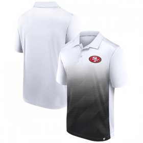 Wholesale Men\'s San Francisco 49ers White Black Iconic Parameter Sublimated Polo