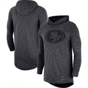 Wholesale Cheap Nike San Francisco 49ers Heathered Charcoal Fan Gear Tonal Slub Hooded Long Sleeve T-Shirt