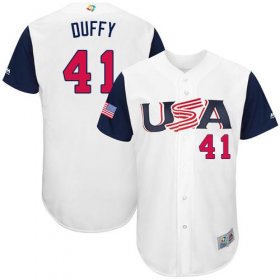 Wholesale Cheap Team USA #41 Danny Duffy White 2017 World MLB Classic Authentic Stitched Youth MLB Jersey