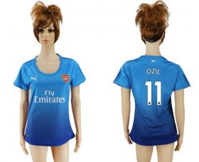 Wholesale Cheap Women\'s Arsenal #11 Ozil Away Soccer Club Jersey