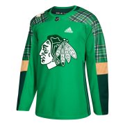 Wholesale Cheap Adidas Blackhawks Blank adidas Green St. Patrick's Day Authentic Practice Stitched NHL Jersey