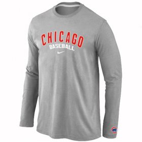 Wholesale Cheap Chicago Cubs Long Sleeve MLB T-Shirt Grey