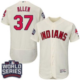 Wholesale Cheap Indians #37 Cody Allen Cream Flexbase Authentic Collection 2016 World Series Bound Stitched MLB Jersey