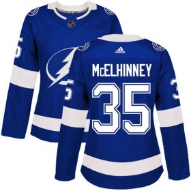 Cheap Adidas Lightning #35 Curtis McElhinney Blue Home Authentic Women\'s Stitched NHL Jersey