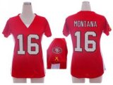Wholesale Cheap Nike 49ers #16 Joe Montana Red Team Color Draft Him Name & Number Top Women's Stitched NFL Elite Jersey