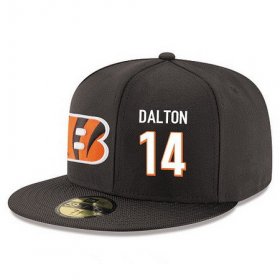 Wholesale Cheap Cincinnati Bengals #14 Andy Dalton Snapback Cap NFL Player Black with White Number Stitched Hat
