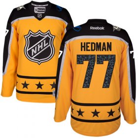 Wholesale Cheap Lightning #77 Victor Hedman Yellow 2017 All-Star Atlantic Division Stitched NHL Jersey