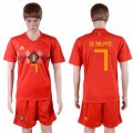 Wholesale Cheap Belgium #7 De Bruyne Red Soccer Country Jersey