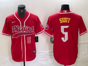 Cheap Men's Philadelphia Phillies #5 Bryson Stott Number Red Cool Base Stitched Baseball Jerseys