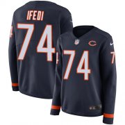 Wholesale Cheap Nike Bears #74 Germain Ifedi Navy Blue Team Color Women's Stitched NFL Limited Therma Long Sleeve Jersey
