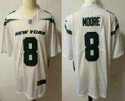 Wholesale Cheap Men's New York Jets #8 Elijah Moore White 2021 Vapor Untouchable Stitched NFL Nike Limited Jersey